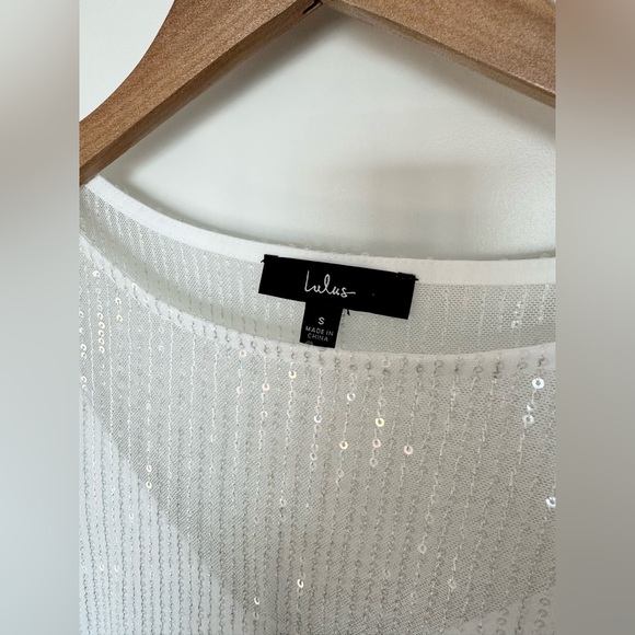 Lulus Marvelous Energy White Sequin Mesh Long Sleeve Mini Dress - Picture 2 of 8